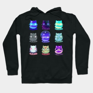 Set of kawaii space cats real breeds and fantasy cat Hoodie